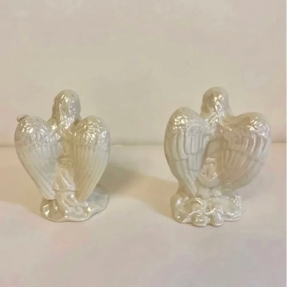 Iridescent Ceramic Angel Figurine‎ Set